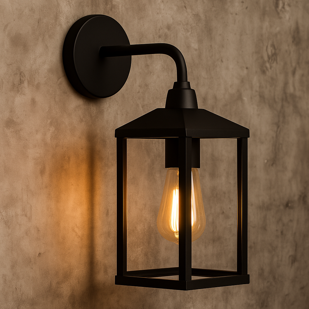 Lampa ścienna industrialna czarna metalowa – vintage oświetlenie akcentowe