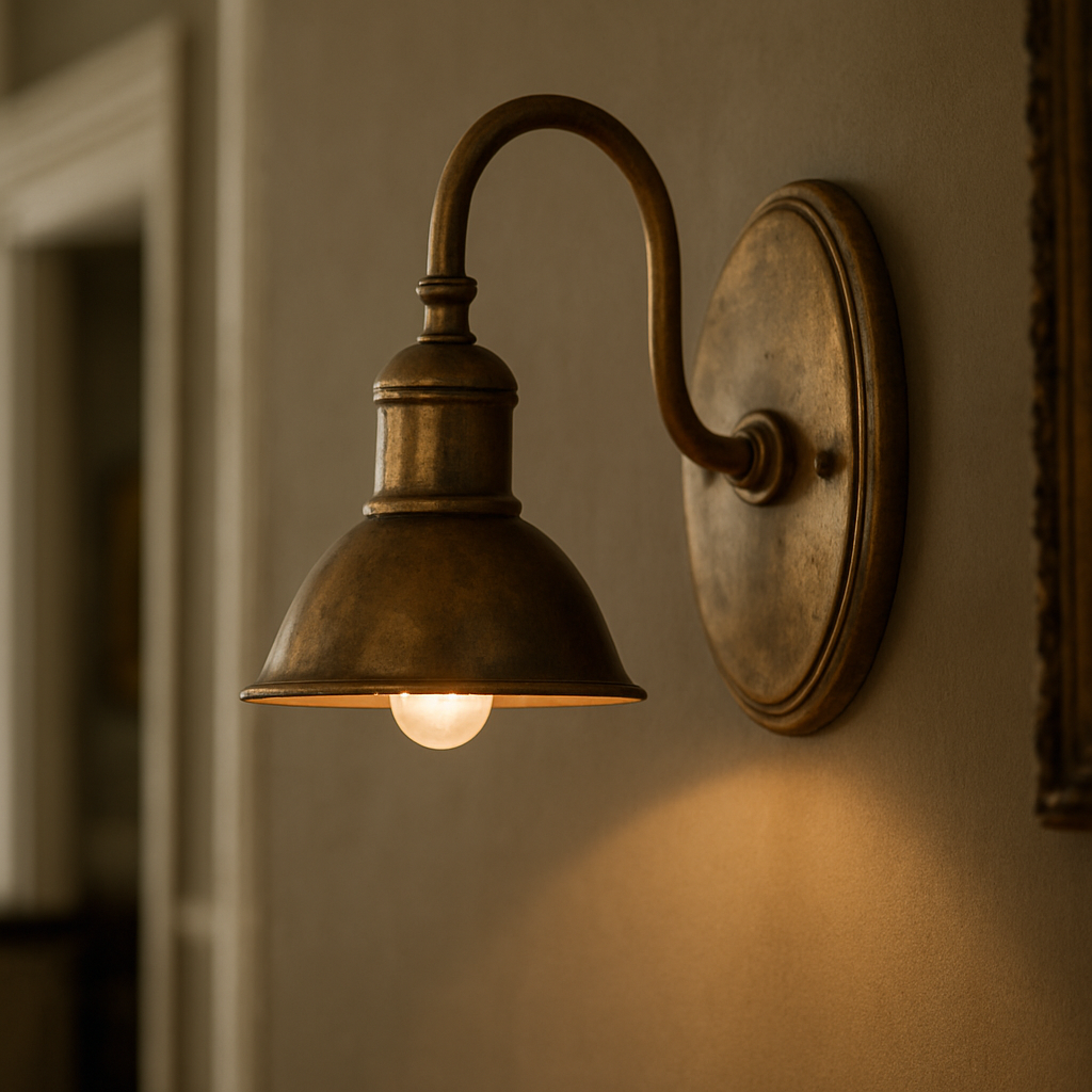 Lampa ścienna vintage mosiądz – klasyczny akcent do wnętrz