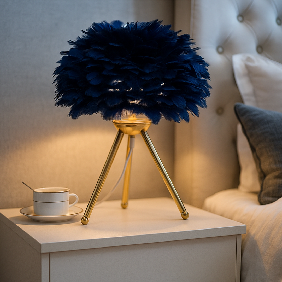Domowa Lampa Stołowa Z Piór | Nowoczesna