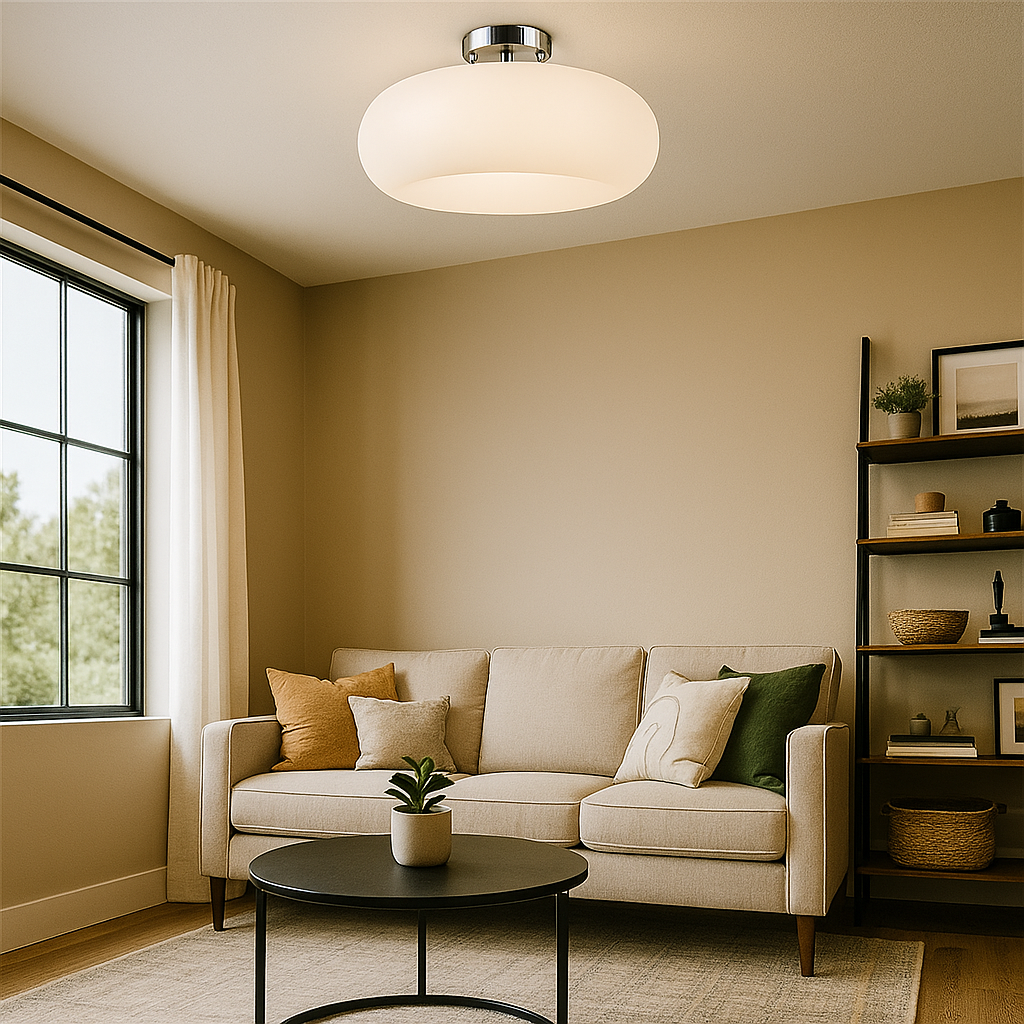 Szklana Okrągła Lampa Wisząca | Styl Retro