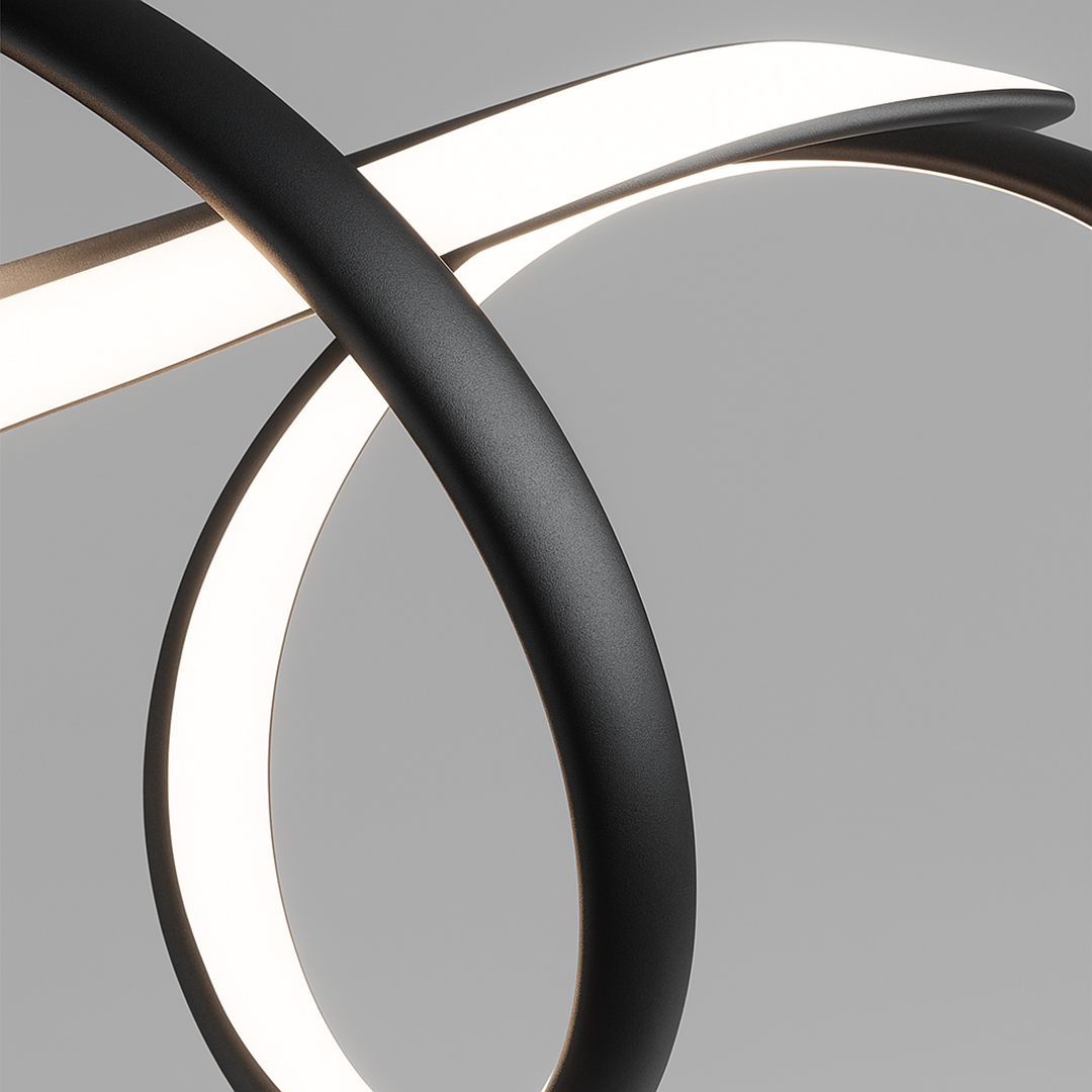 Czarny Żyrandol LED | Nowoczesny Design