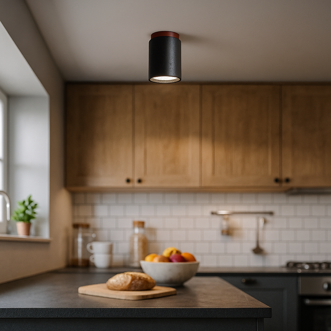 Lampa Sufitowa Z Kamiennym Wykończeniem | Nowoczesna