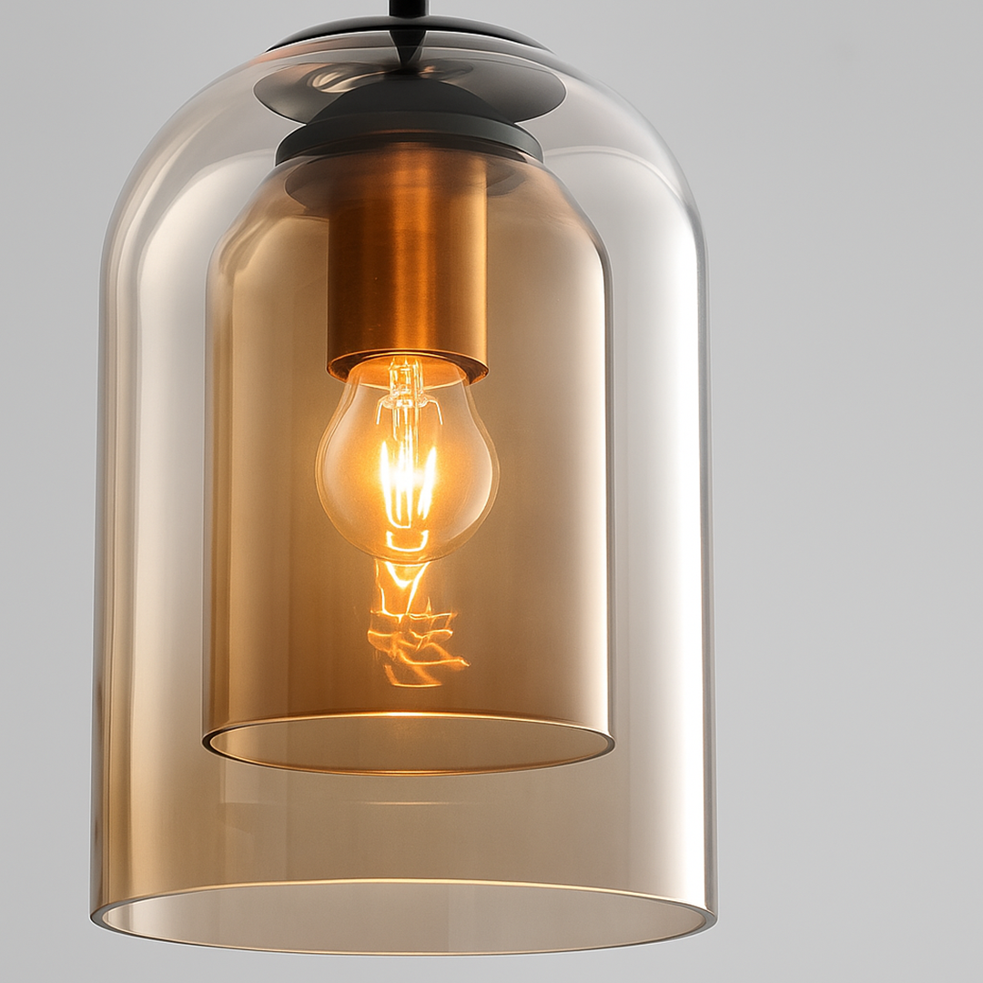 Podwójna Szklana Lampa Wisząca | Luksusowa