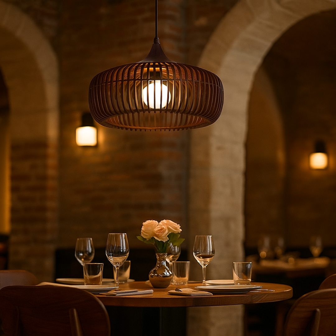 Nowoczesna Drewniana Lampa Wisząca | Regulowany Kabel