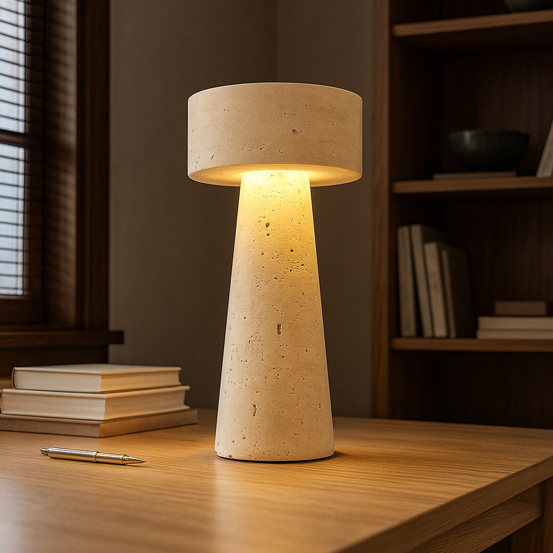 Trawertynowa Lampa Stołowa | Stylowa