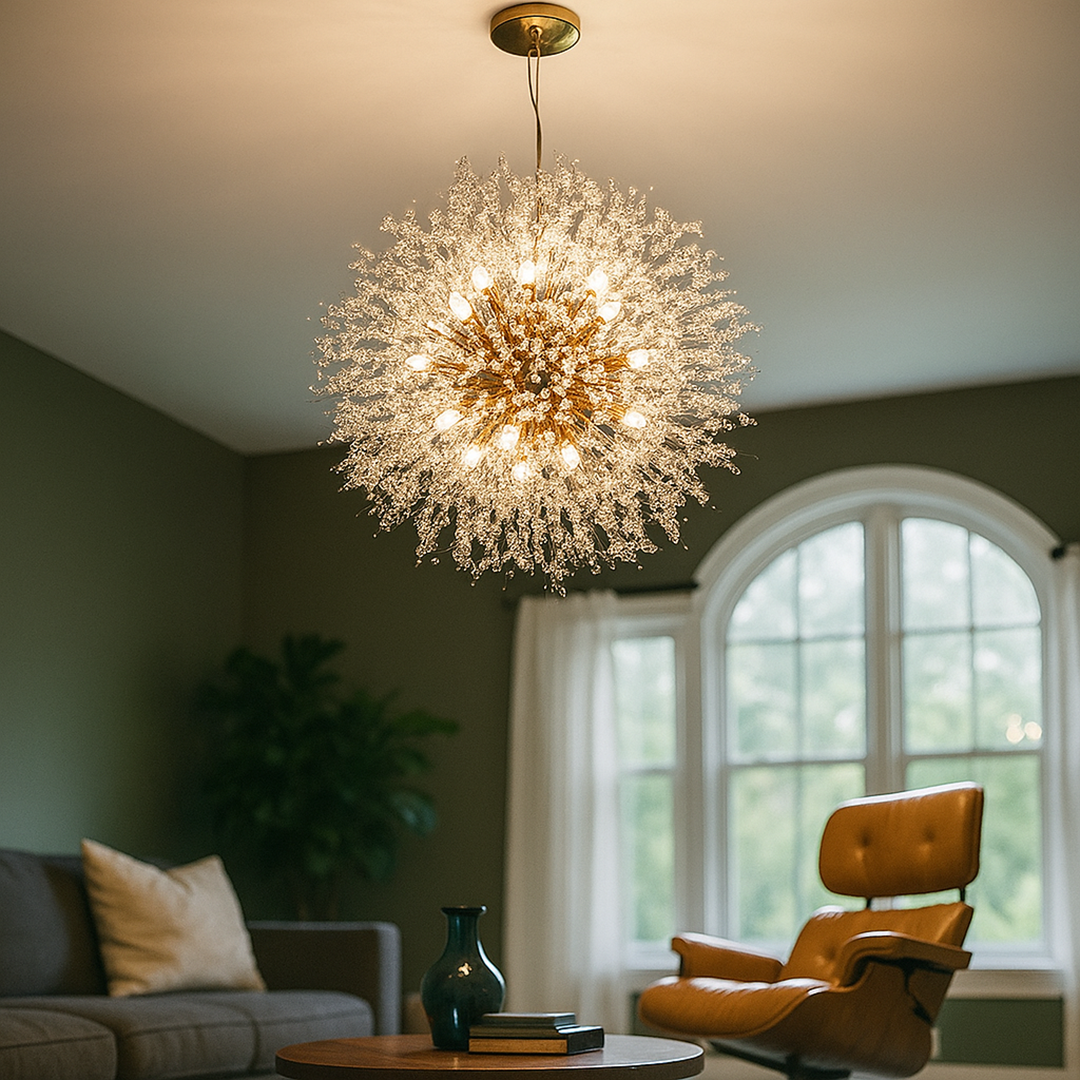 Regulowany Kryształowy Żyrandol | Japandi