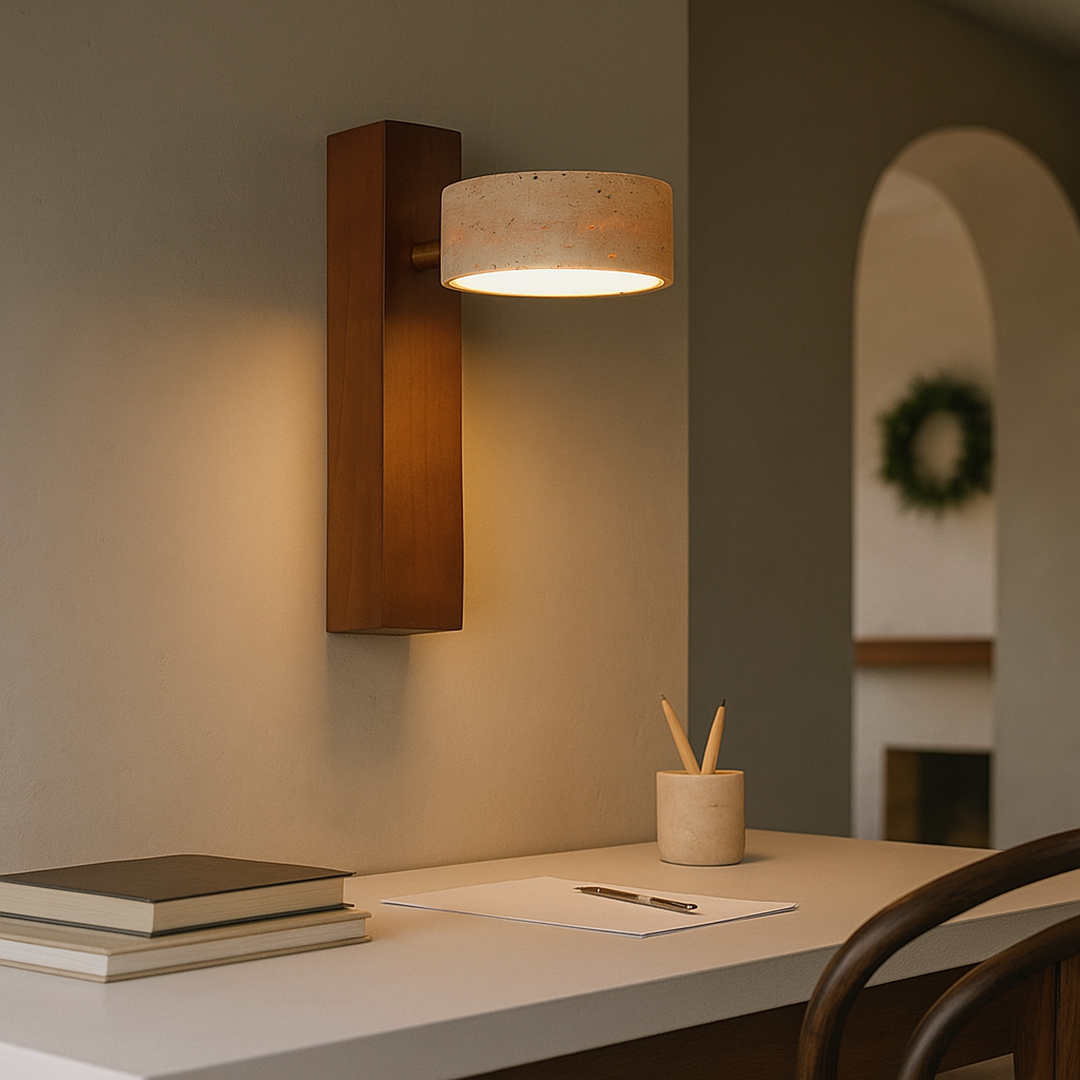 Trawertynowa Lampa Ścienna | Regulowana Głowica