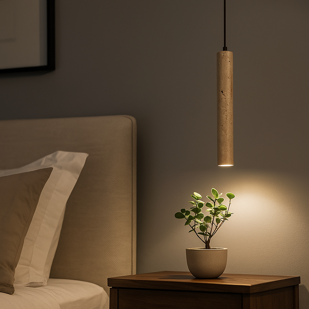 Trawertynowa Lampa Wisząca | Regulowany Kabel