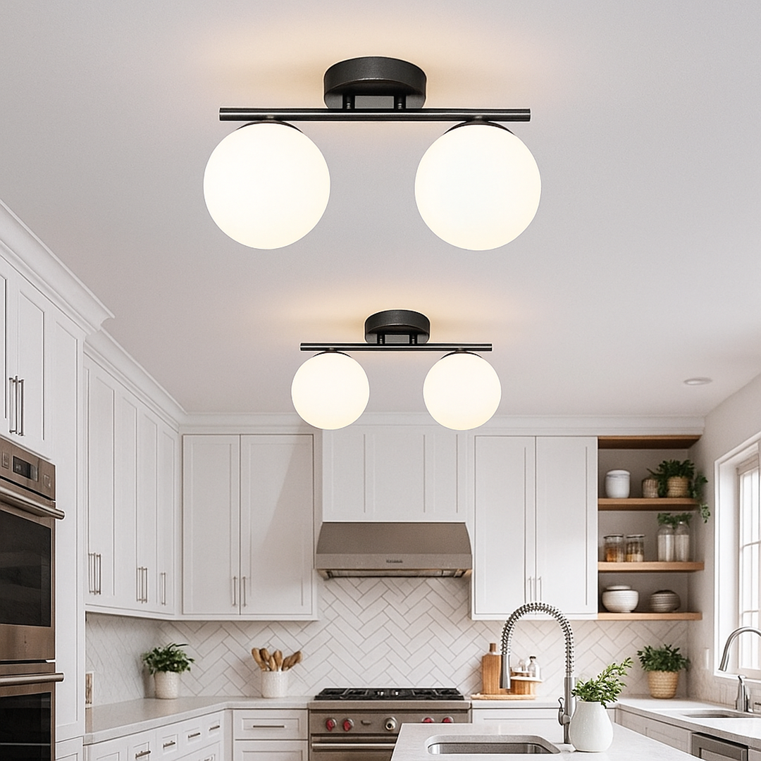 Szklana Lampa Sufitowa LED | Nowoczesne Oświetlenie