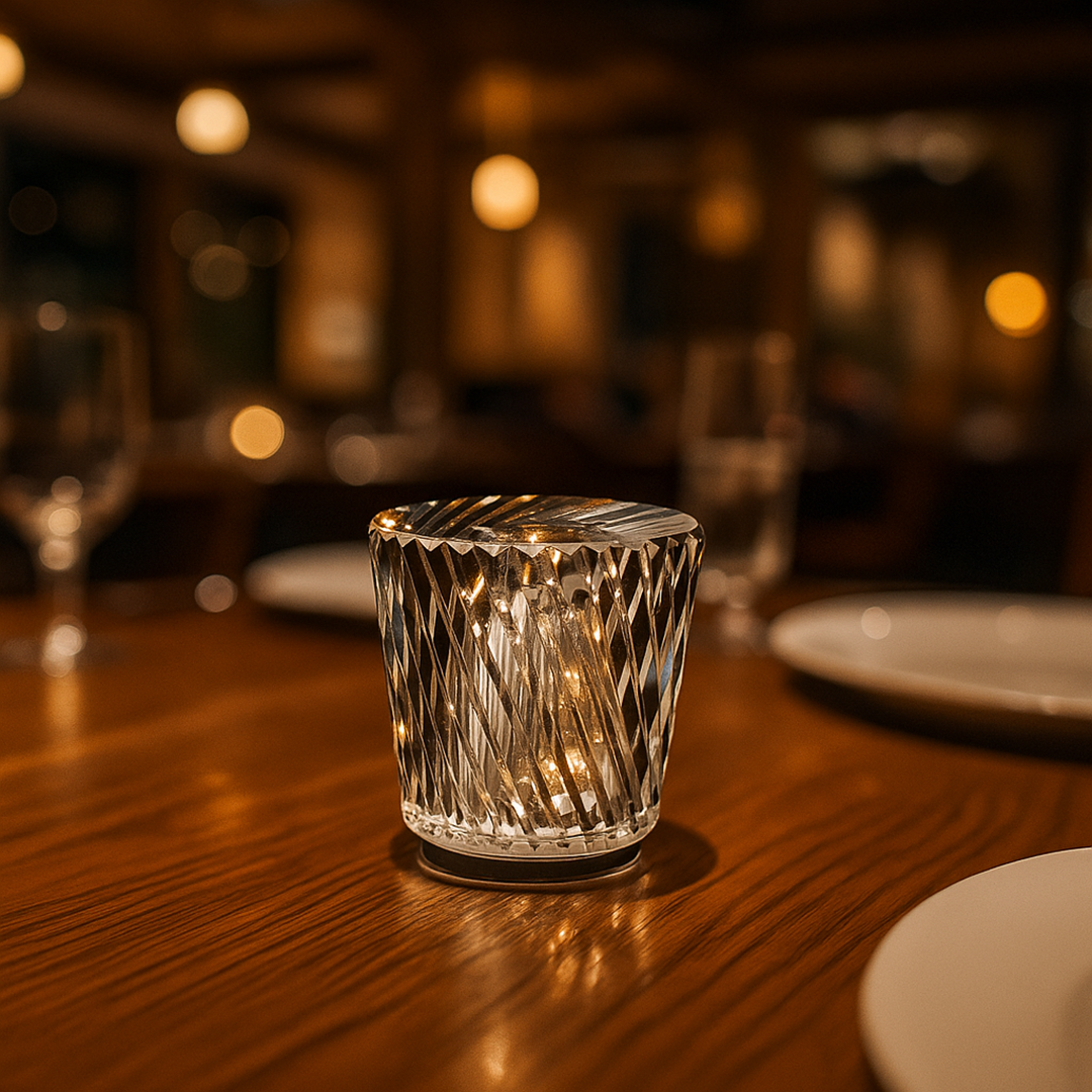 Kryształowa Bezprzewodowa Lampa Stołowa | Ładowalne Oświetlenie