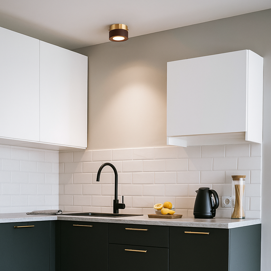 Nowoczesna Drewniana Brązowa Lampa Sufitowa | LED