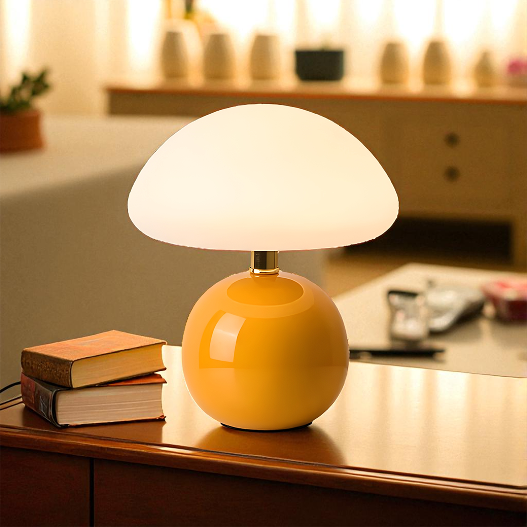 Domowa Kremowa Lampa Grzybowa | Retro