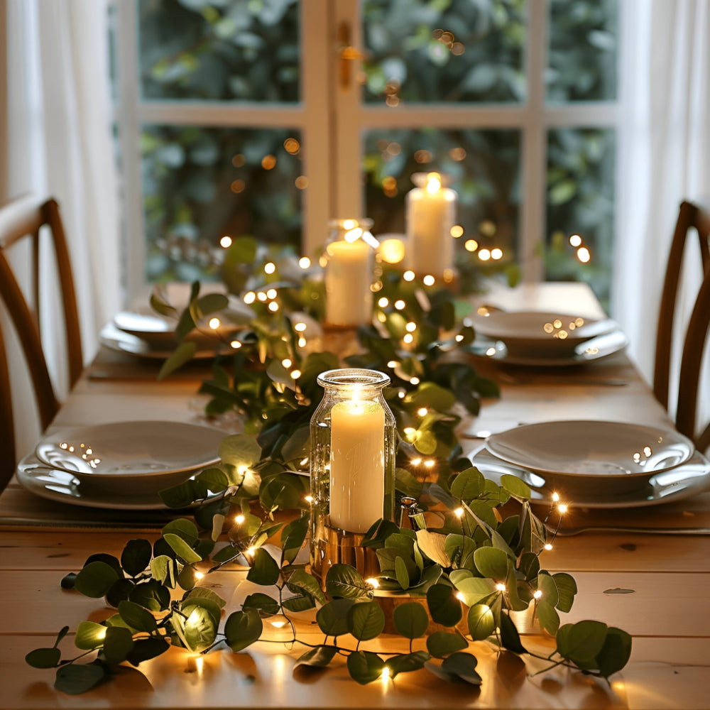 LED Garland Olive Branches Interior Decoration