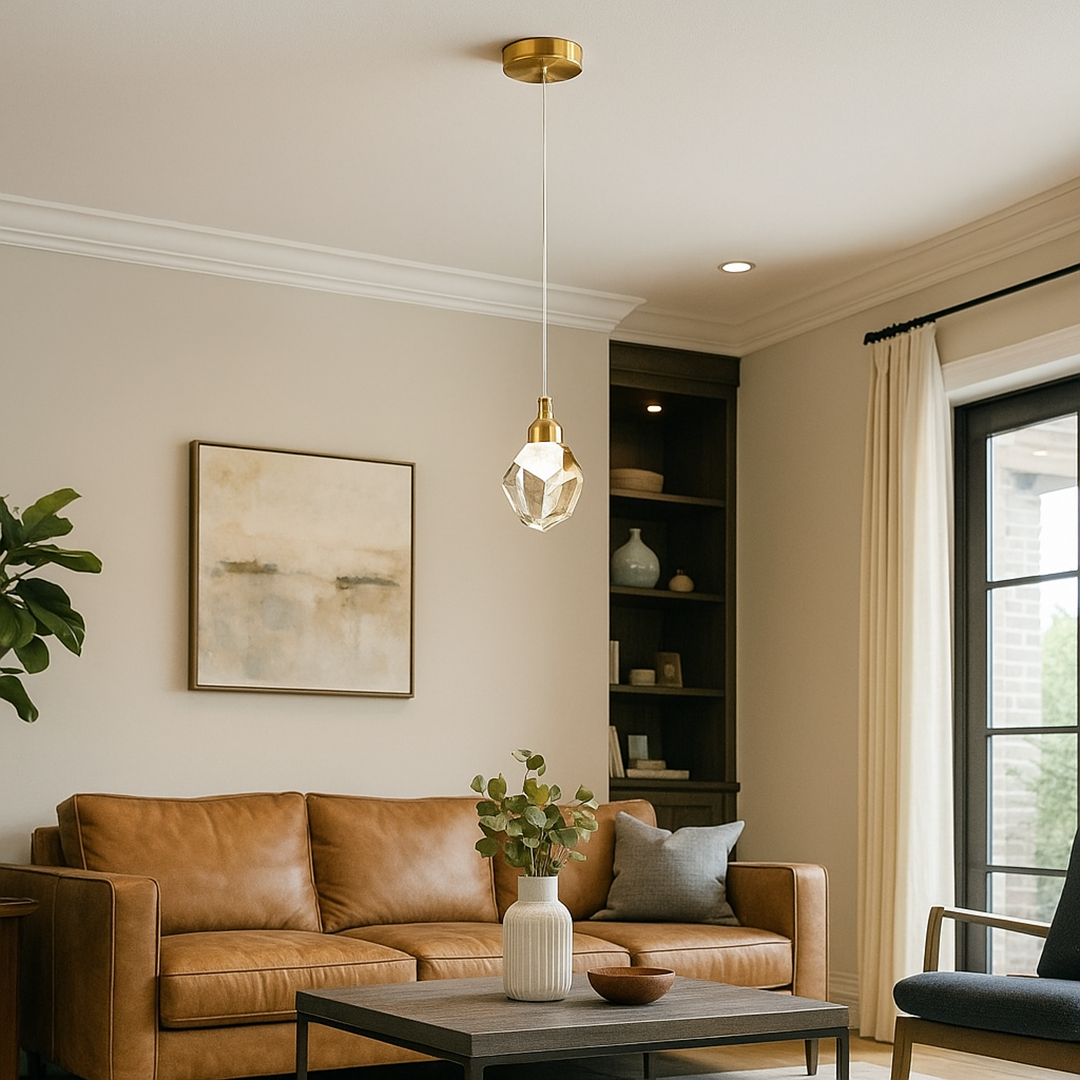 Kryształowo-Żelazna Lampa Wisząca LED | Oprawa Świetlna Kryształowo-Metalowa