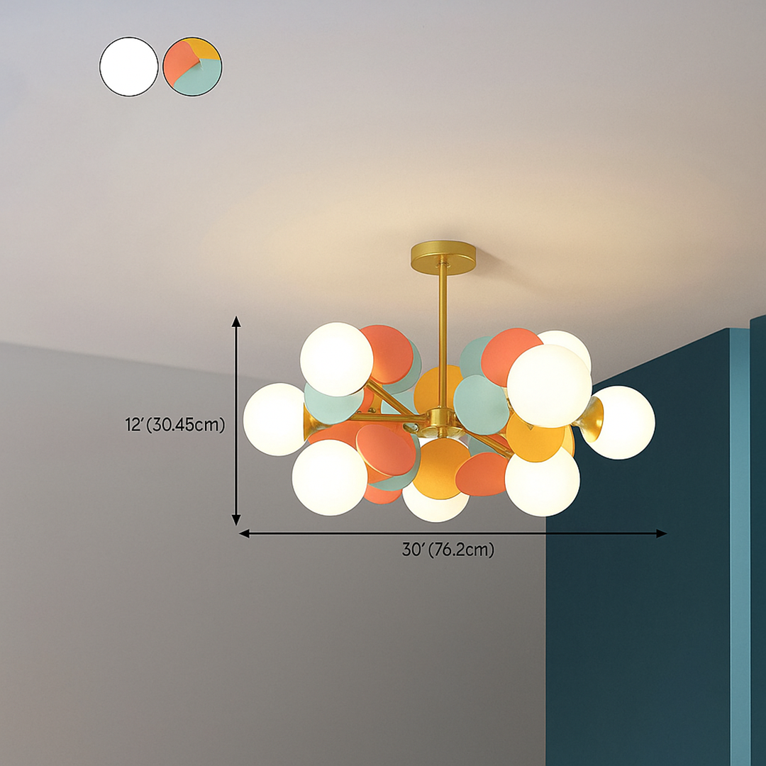 Luksusowa Szklana I Metalowa Lampa Wisząca | Wielokolorowa