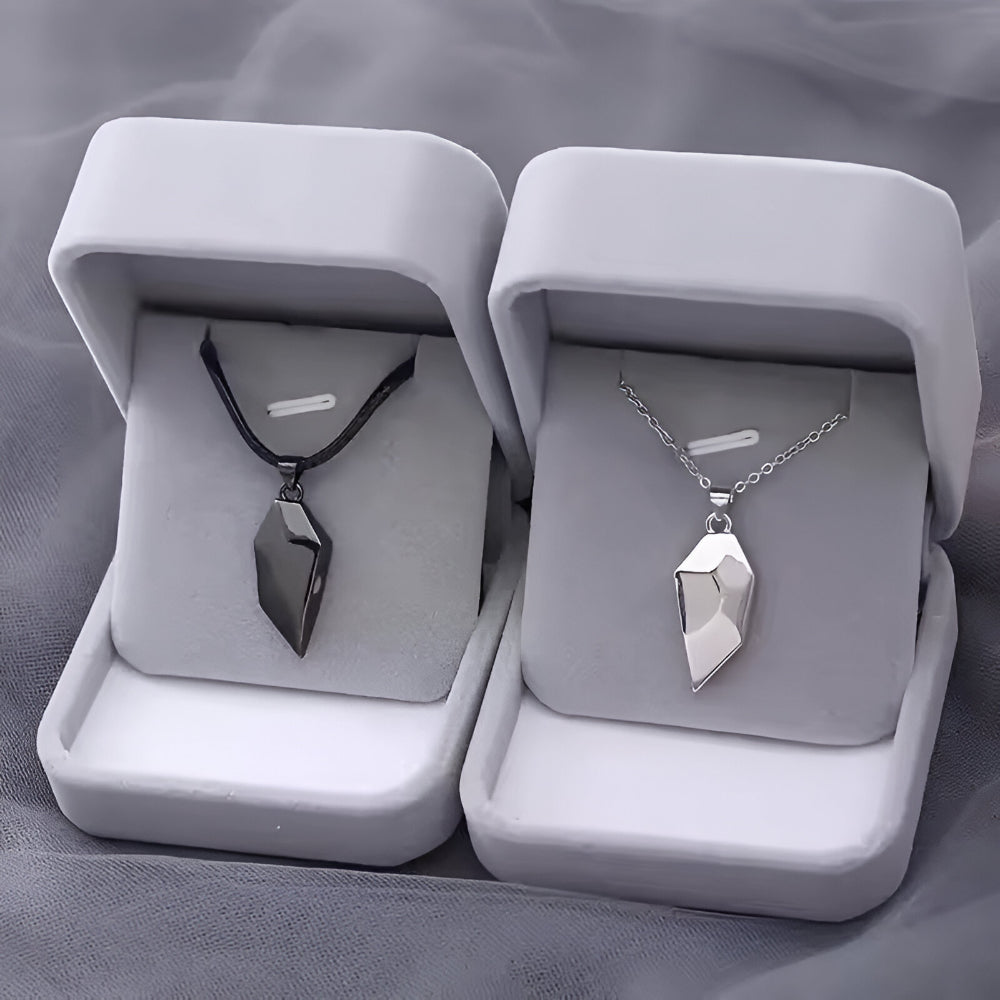 Magnetic Pair Heart Necklace Modern