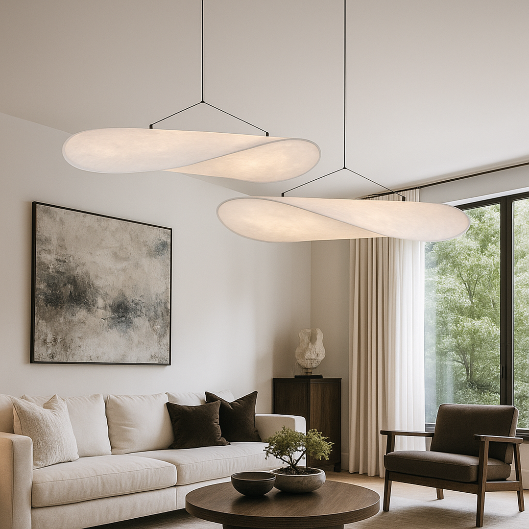 Nowoczesna Rzeźbiarska Lampa Wisząca Z Jedwabiu | Artystyczny Design