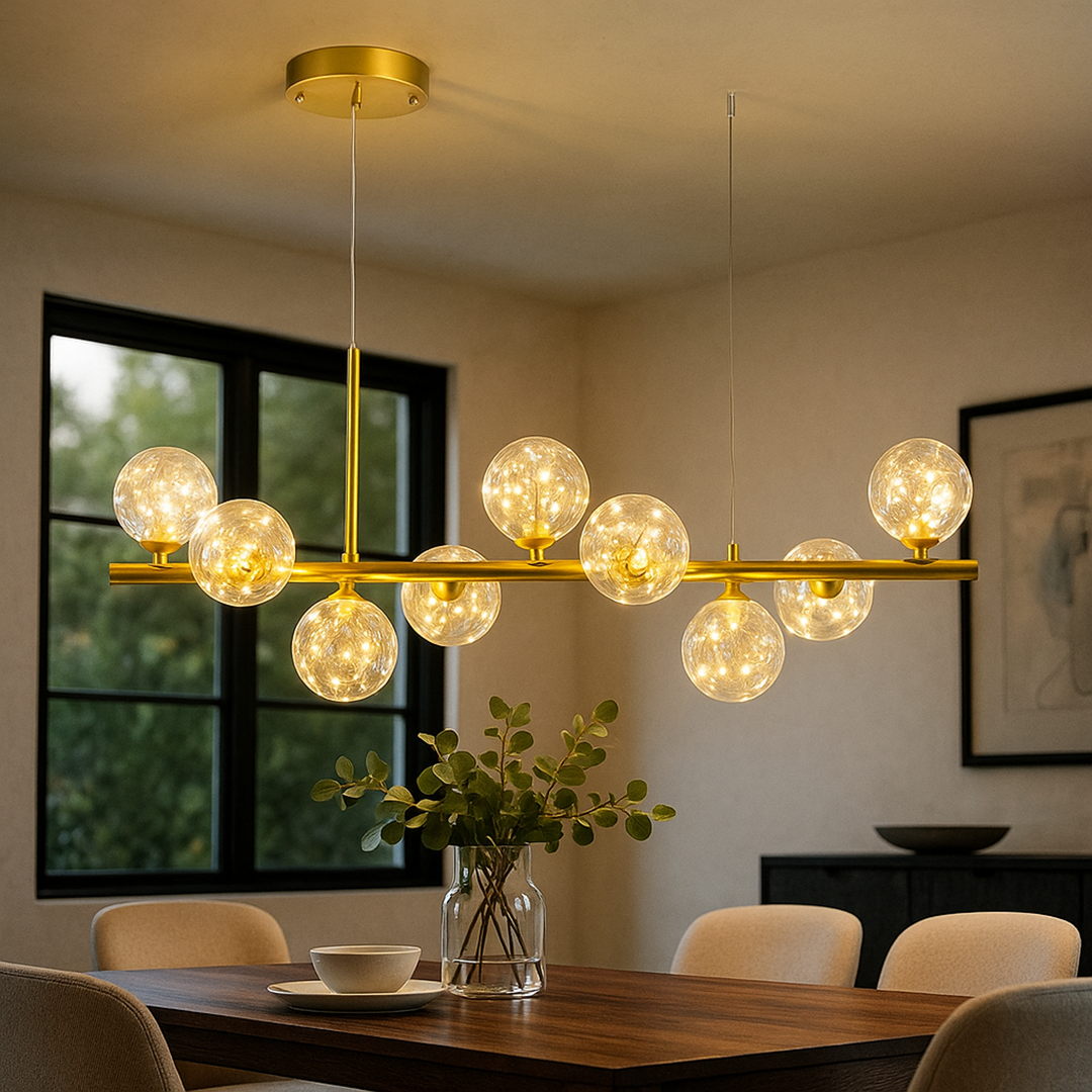 Nowoczesna Szklano-Żelazna Lampa Wisząca | Styl Bauhaus