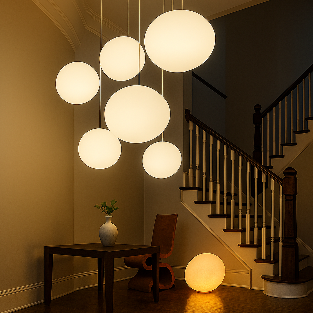 Okrągła Szklana Lampa Wisząca LED | Przezroczysta