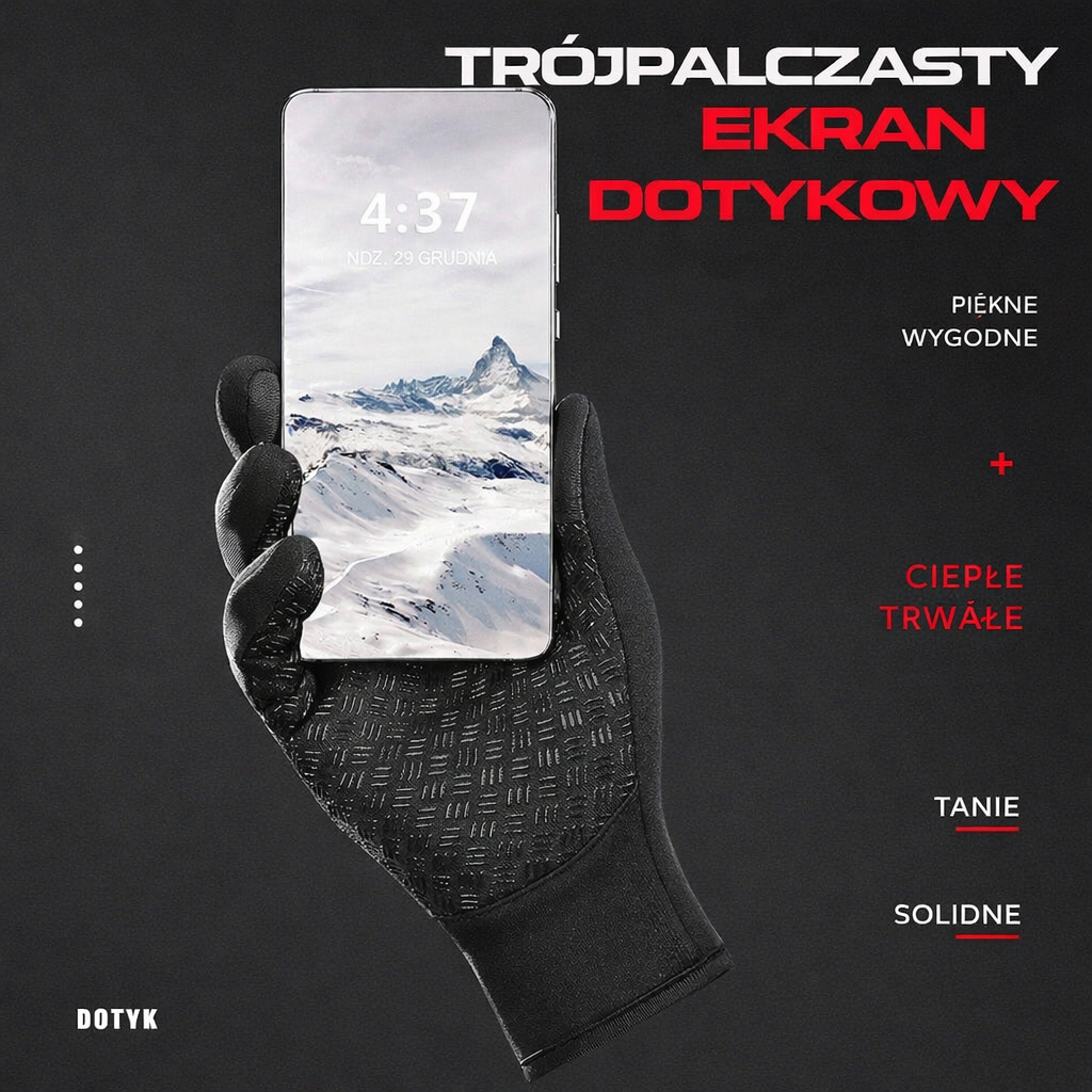 Rękawice Zimowe Dotykowe Codzienne Aktywności