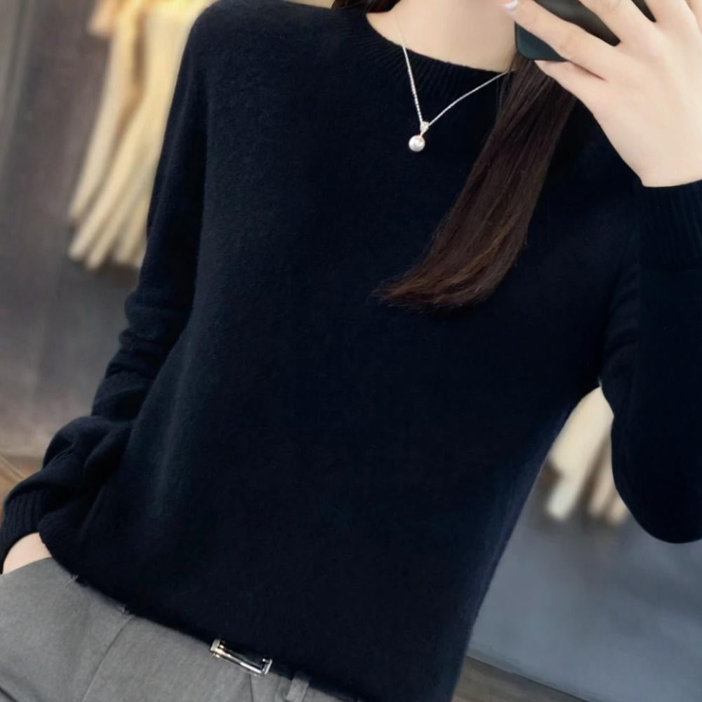 Classic Solid Color Women's Sweater Long Sleeve