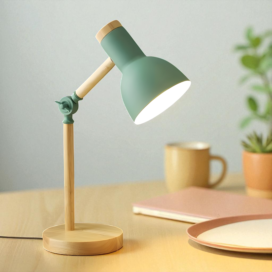 Nordycka Drewniana Lampa Stołowa | Skandynawska Estetyka