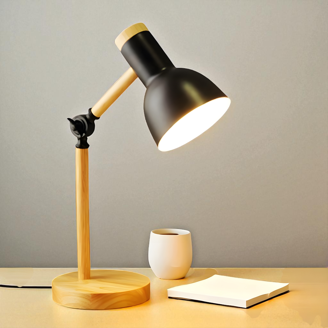 Nordycka Drewniana Lampa Stołowa | Skandynawska Estetyka