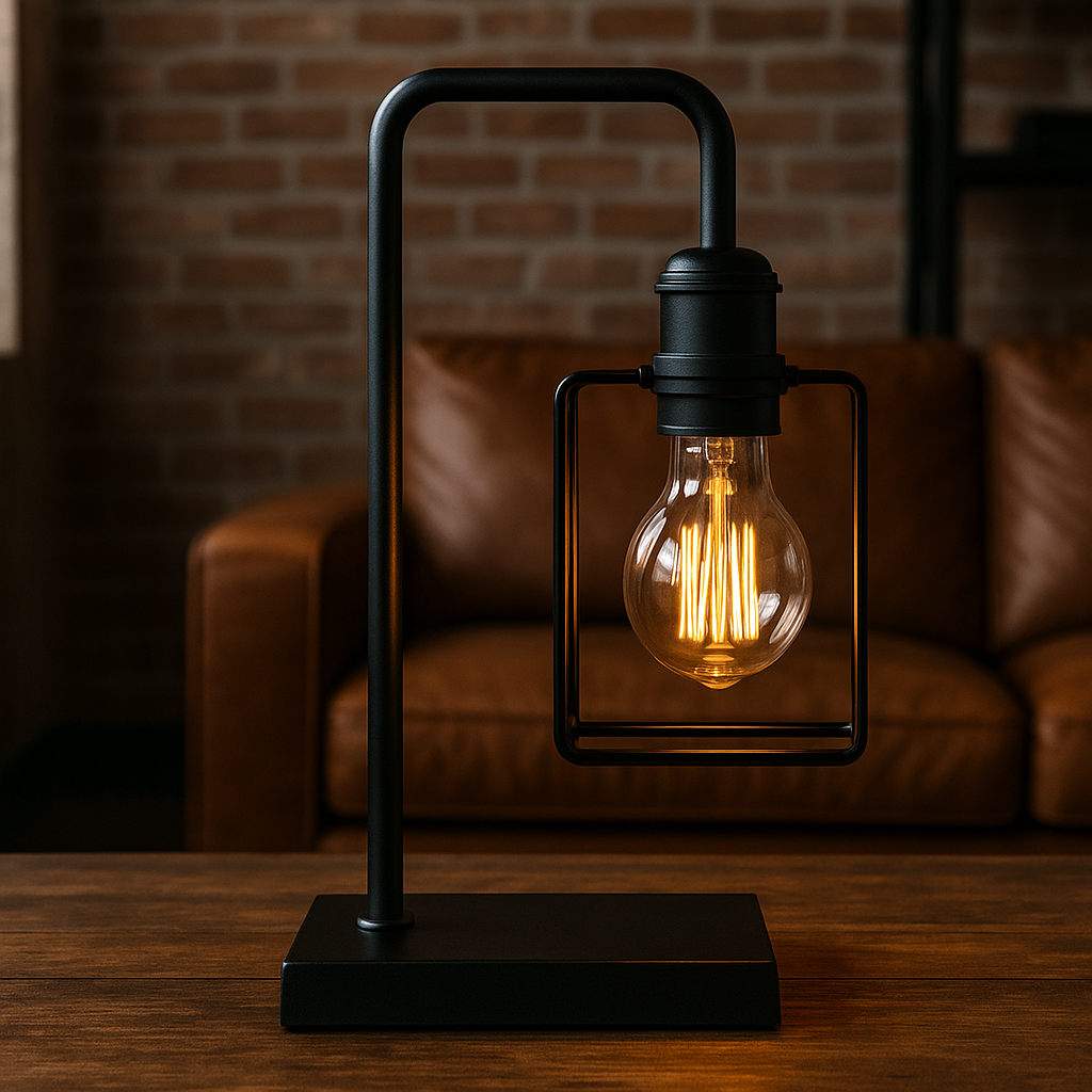 Lampa stołowa industrialna metalowa – vintage akcent do salonu