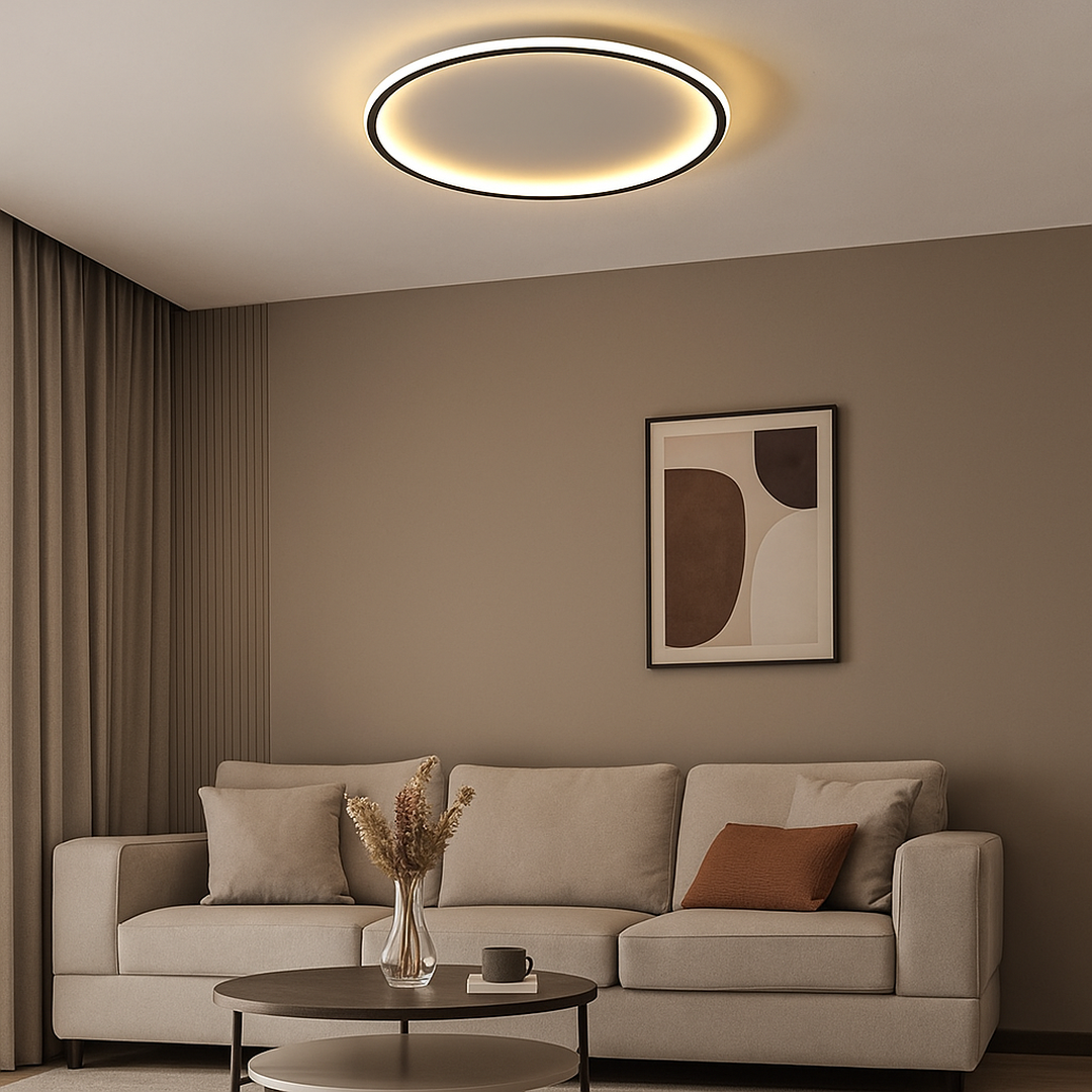 Okrągła Lampa Sufitowa LED | Styl Skandynawski