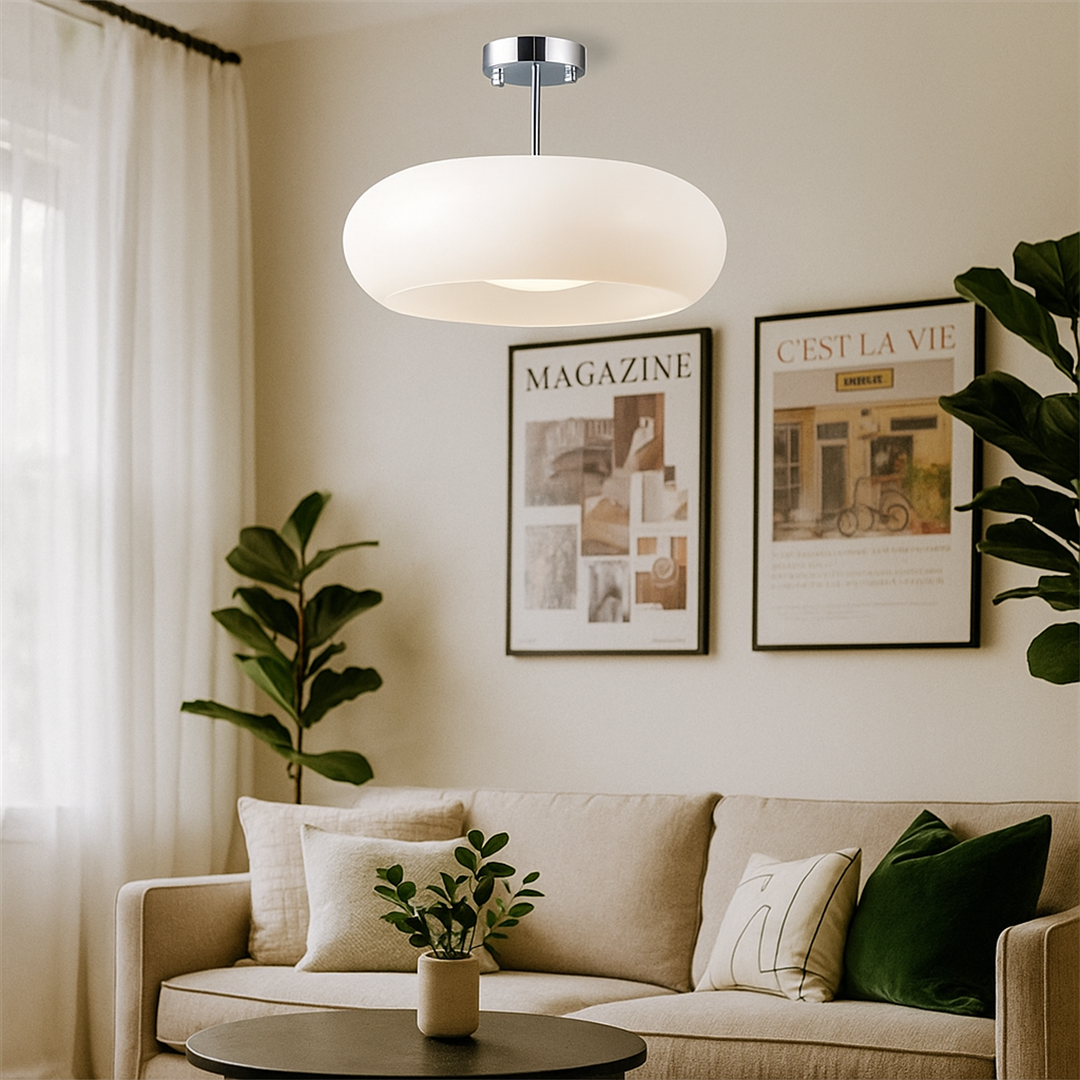 Okrągła Szklana Lampa Wisząca | Vintage