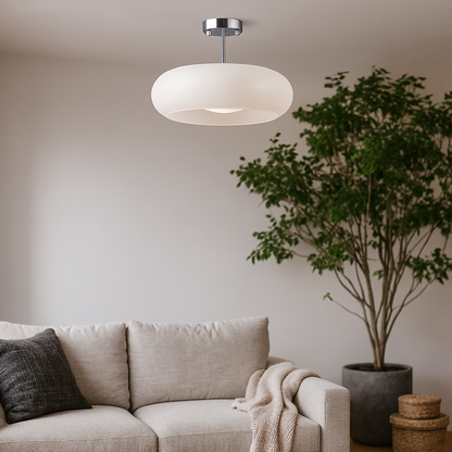 Okrągła Szklana Lampa Wisząca | Vintage