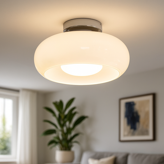 Okrągła Szklana Lampa Wisząca | Vintage