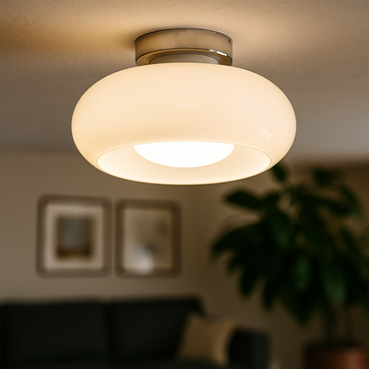 Okrągła Szklana Lampa Wisząca | Vintage