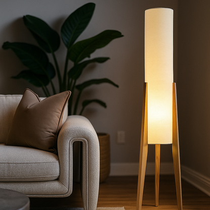 Domowa Lampa Podłogowa Z Orzecha | Skandynawska