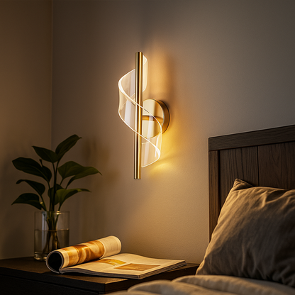 Luksusowa Szklana Lampa Ścienna | Nowoczesna