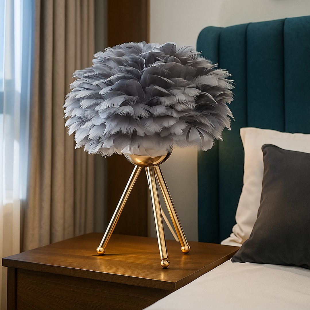 Domowa Lampa Stołowa Z Piór | Nowoczesna