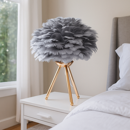 Domowa Lampa Stołowa Z Piór | Nowoczesna