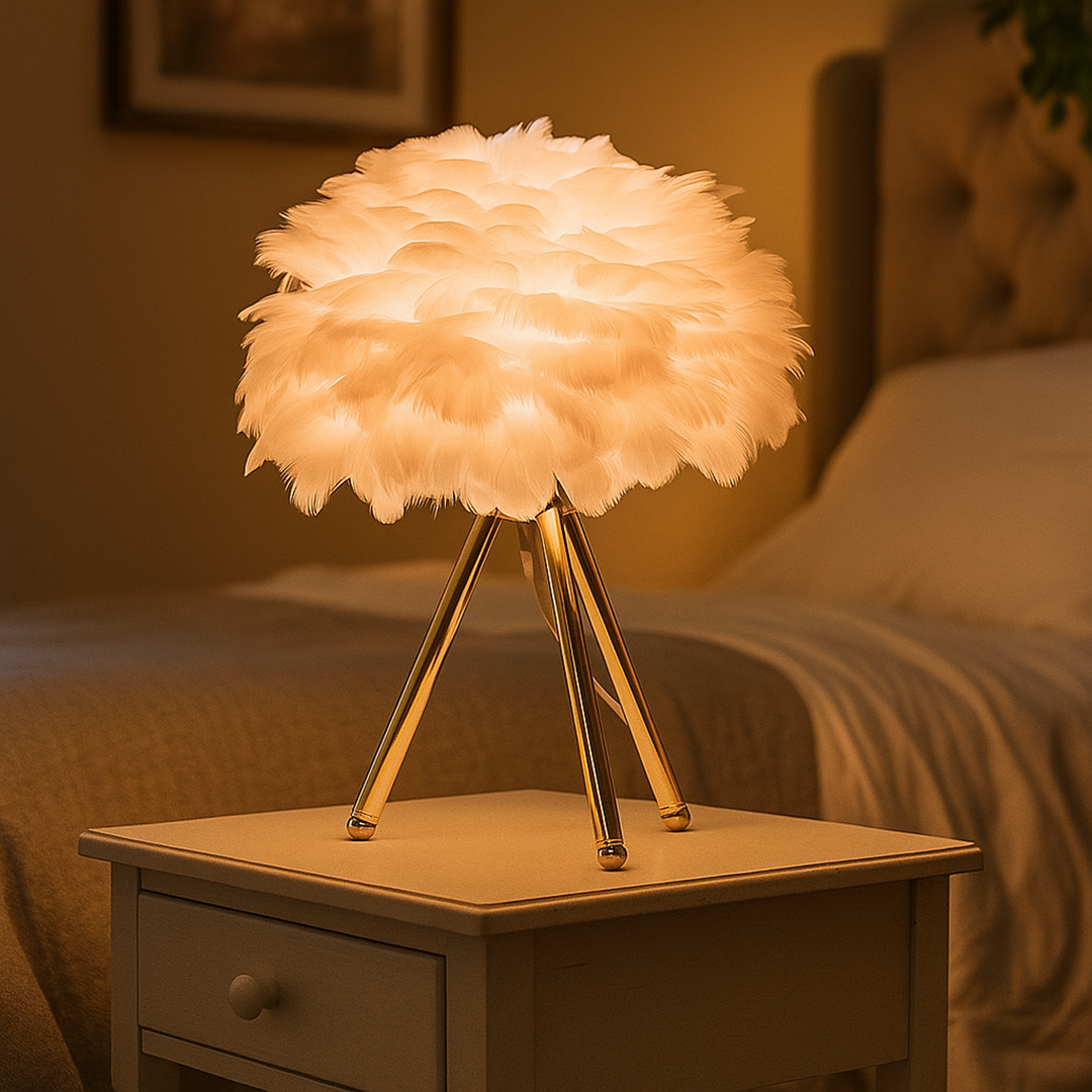 Domowa Lampa Stołowa Z Piór | Nowoczesna