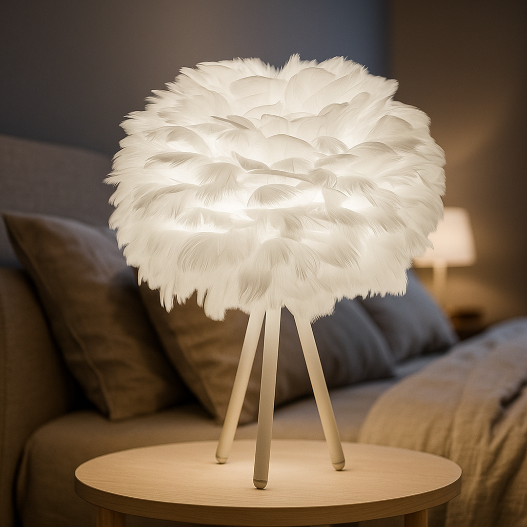 Domowa Lampa Stołowa Z Piór | Nowoczesna