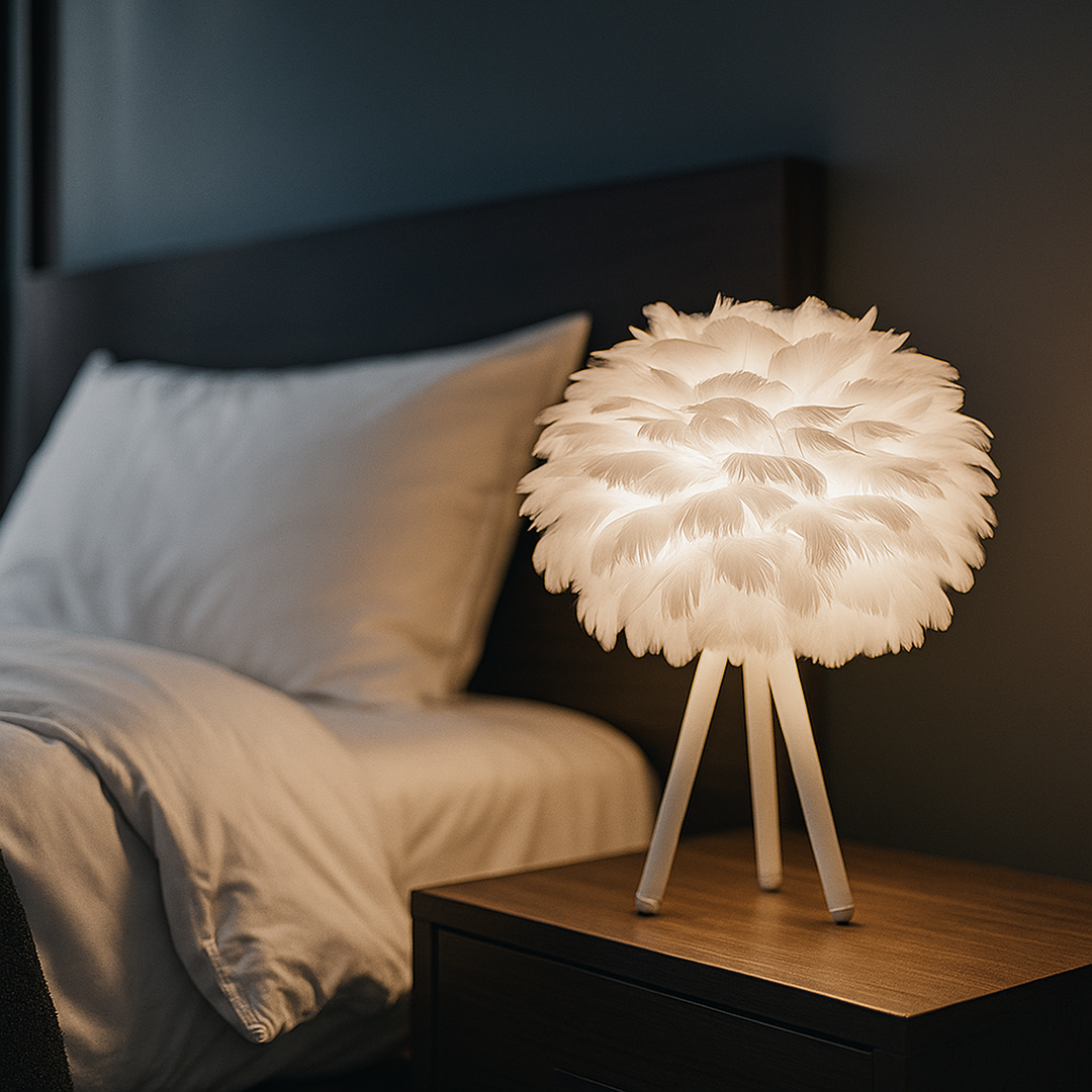 Domowa Lampa Stołowa Z Piór | Nowoczesna