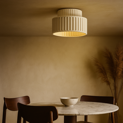 Nowoczesna Kremowa Lampa Wisząca | Styl Japandi