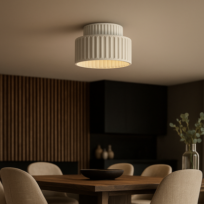 Nowoczesna Kremowa Lampa Wisząca | Styl Japandi