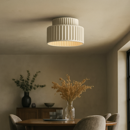 Nowoczesna Kremowa Lampa Wisząca | Styl Japandi