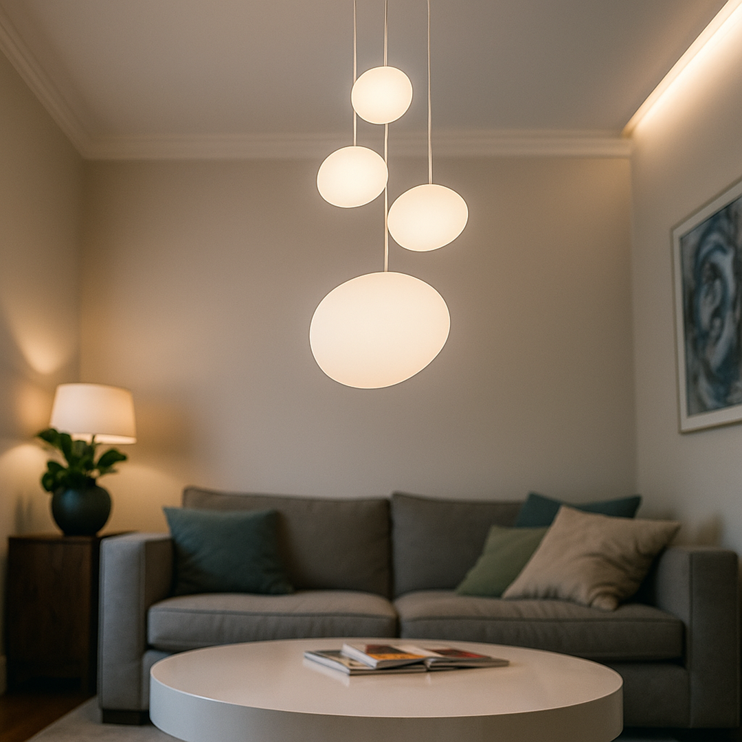 Okrągła Szklana Lampa Wisząca LED | Stylowa