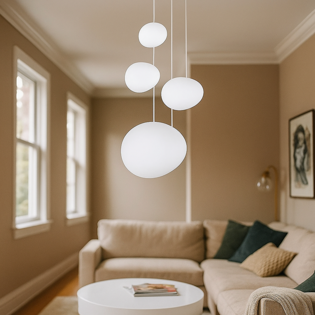 Okrągła Szklana Lampa Wisząca LED | Stylowa