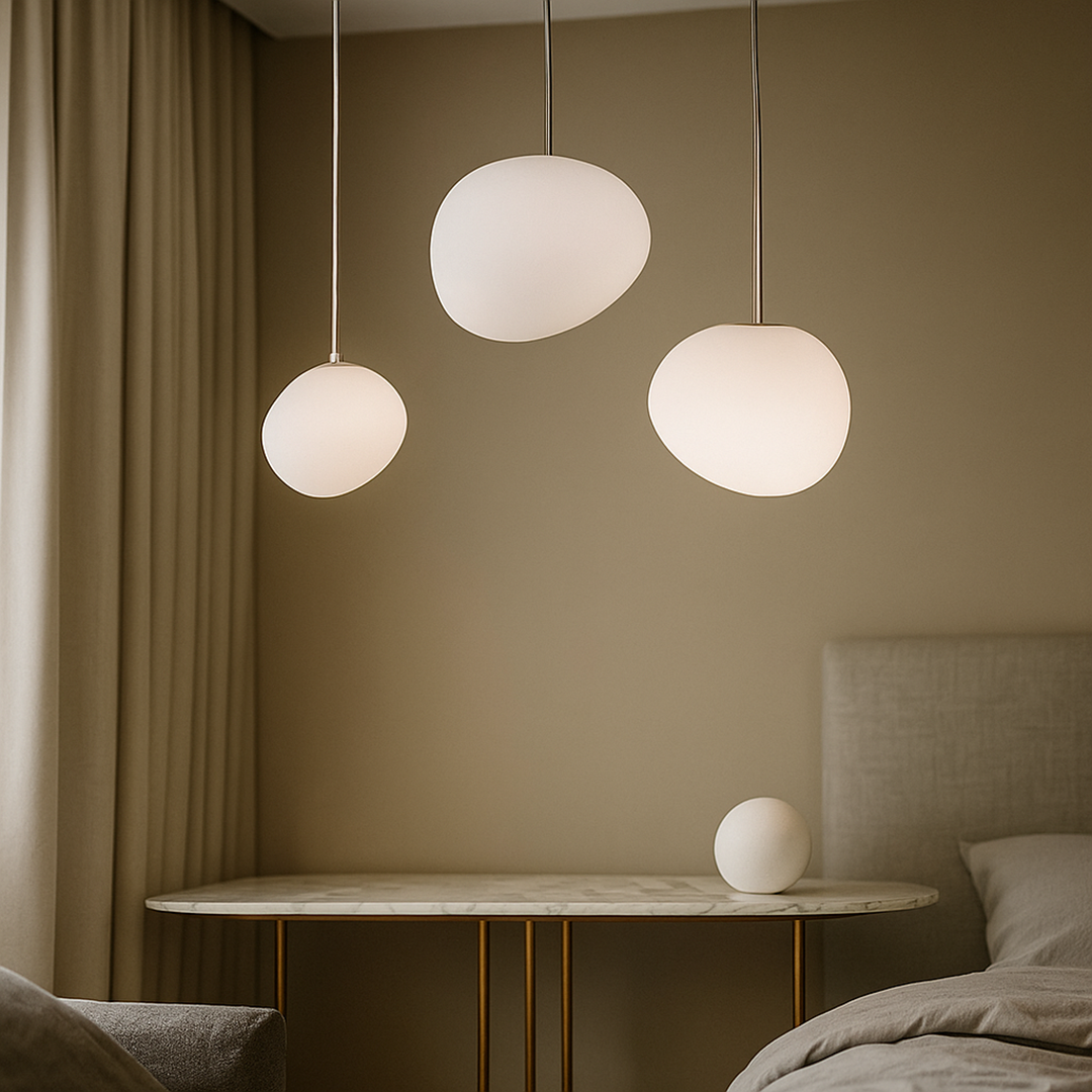 Okrągła Szklana Lampa Wisząca LED | Stylowa