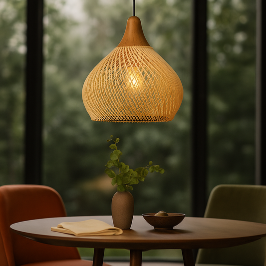 Skandynawska Rattanowa Lampa Wisząca | Boho