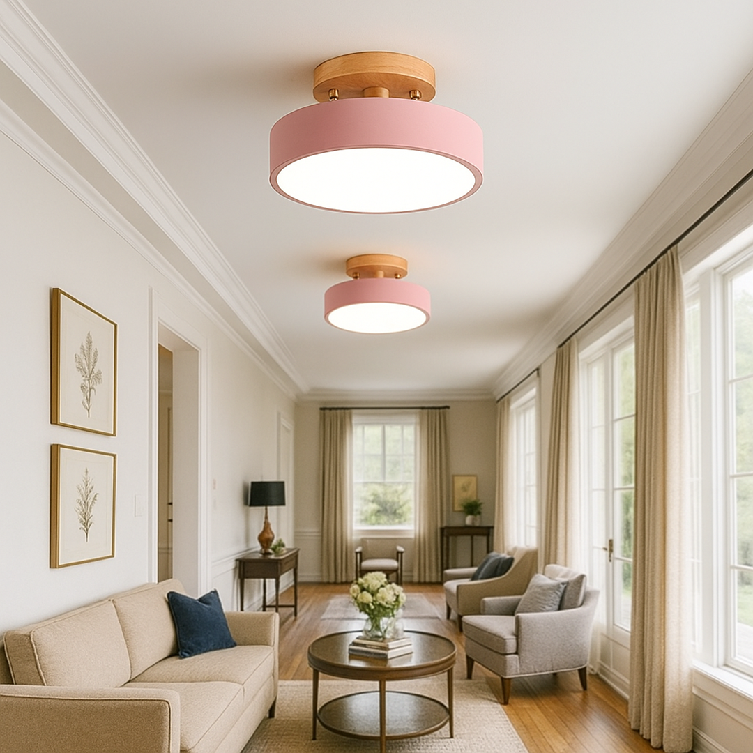 Skandynawska Okrągła Lampa Sufitowa LED | Nowoczesna