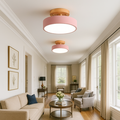 Skandynawska Okrągła Lampa Sufitowa LED | Nowoczesna