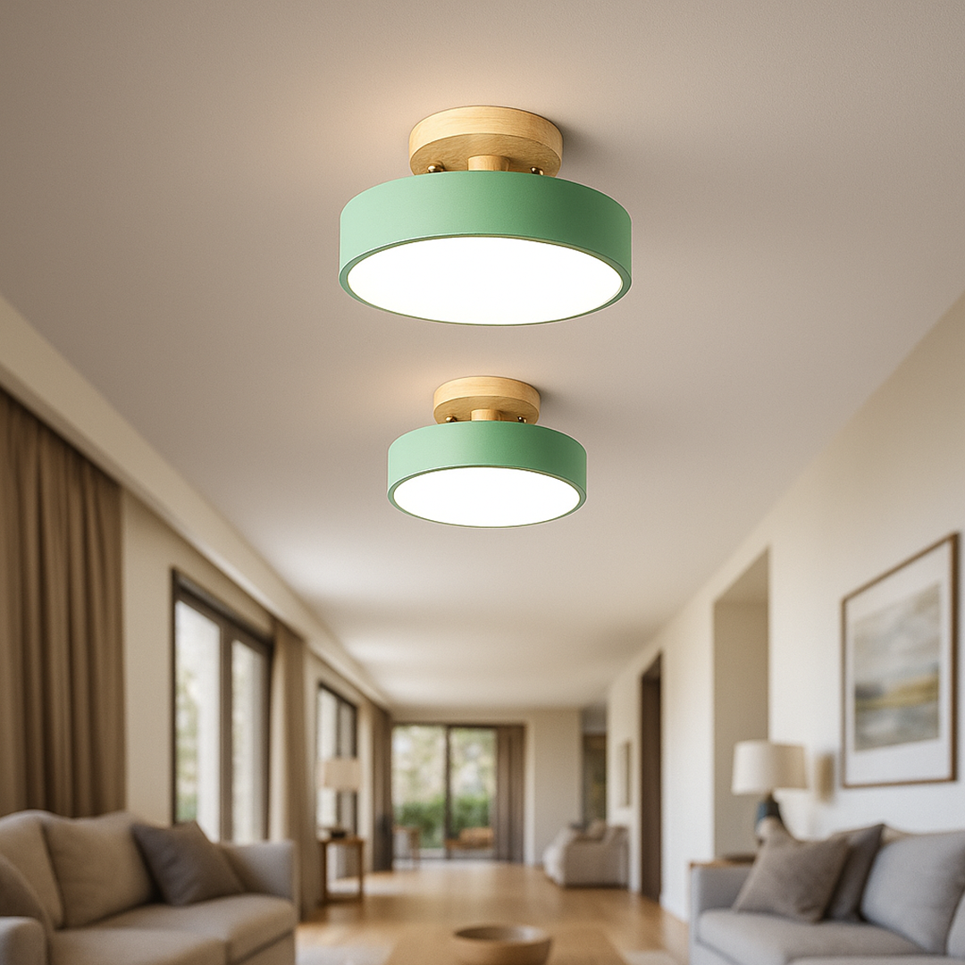 Skandynawska Okrągła Lampa Sufitowa LED | Nowoczesna